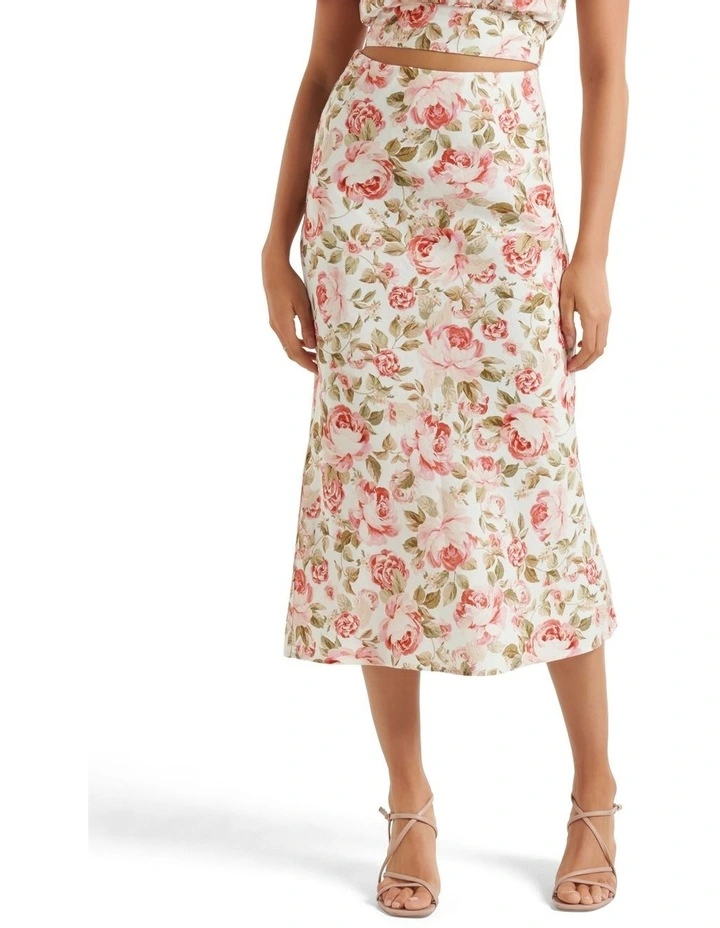 Best Sale βοΈ Forever New Molly Linen Bias Midi π Skirt In Red π€©