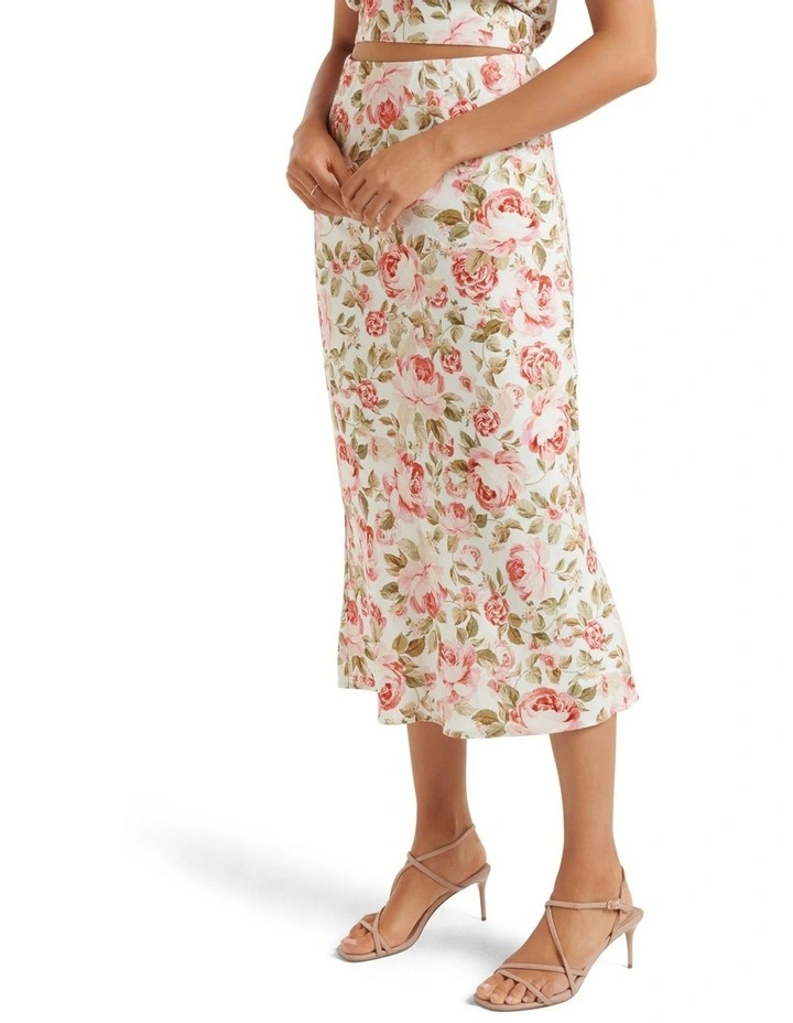 Best Sale βοΈ Forever New Molly Linen Bias Midi π Skirt In Red π€© - Image 3