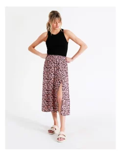 Best Sale π ONLY Judy Midi π Skirt In Black Multi π₯