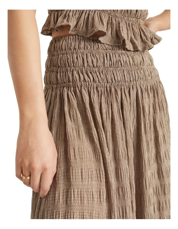 Hot Sale β¨ Seed Heritage Textured Gingham Midi π Skirt In Brown π₯° - Image 2
