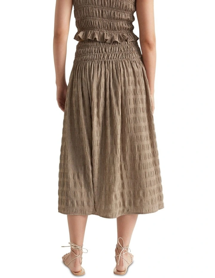 Hot Sale β¨ Seed Heritage Textured Gingham Midi π Skirt In Brown π₯° - Image 4