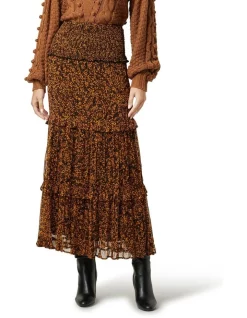 Flash Sale 👏 Ministry Of Style Re-Rooted Nature Midi 👗 Skirt In Orange Multi 🔔