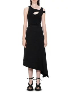 Flash Sale 🛒 Veronika Maine Asymmetric Midi 👗 Skirt In Black 👏