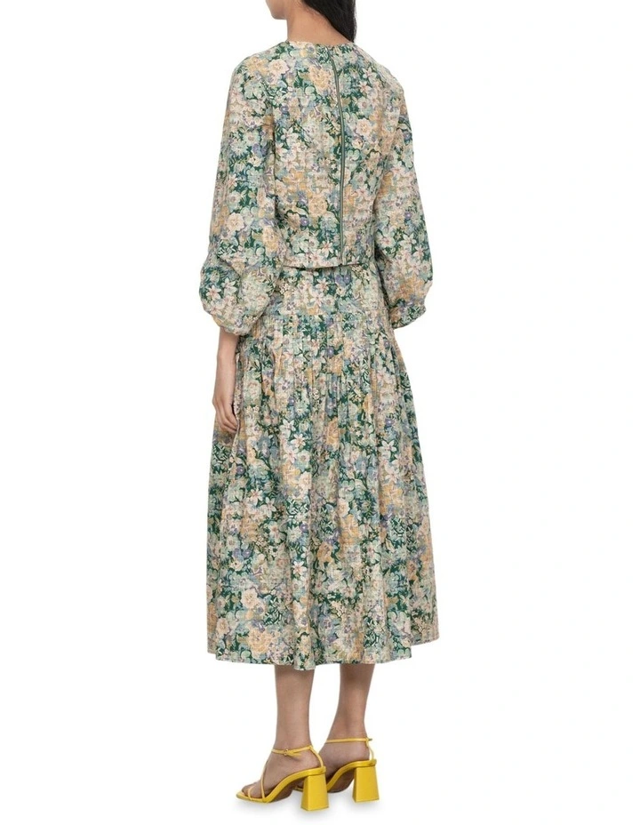 Cheapest β¨ Veronika Maine Tapestry Floral Cotton Midi π Skirt In Spring Green β¨ - Image 2