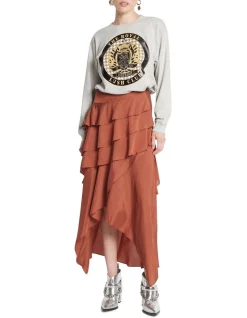 New 🔔 Sass & Bide Above The Skies Midi 👗 Skirt In Tobacco ❤️