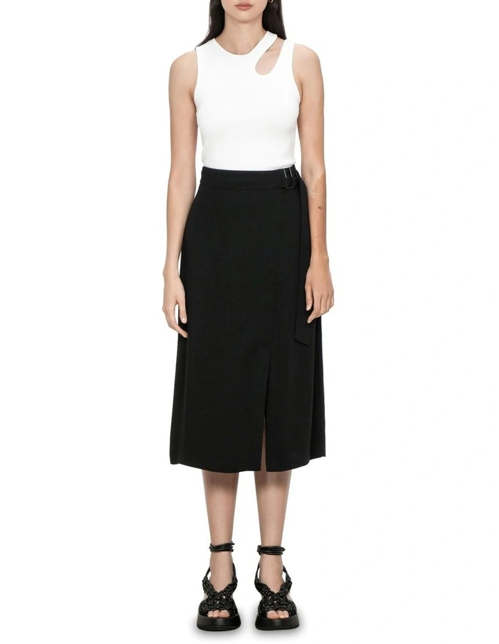 New π Veronika Maine Luis Wrap Front π Skirt In Black β