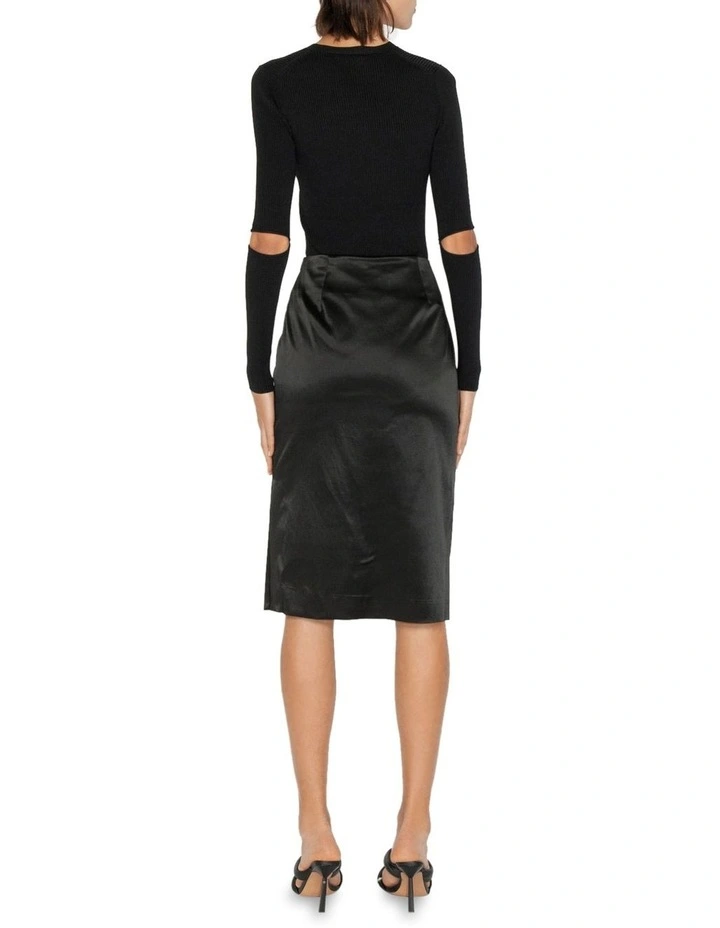 Top 10 β¨ Cue Satin Side Split π Skirt In Black π - Image 5