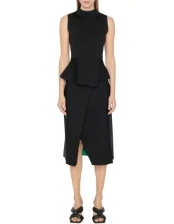 Best Pirce 🧨 Cue Double Faced Wrap Knit 👗 Skirt In Black 💯