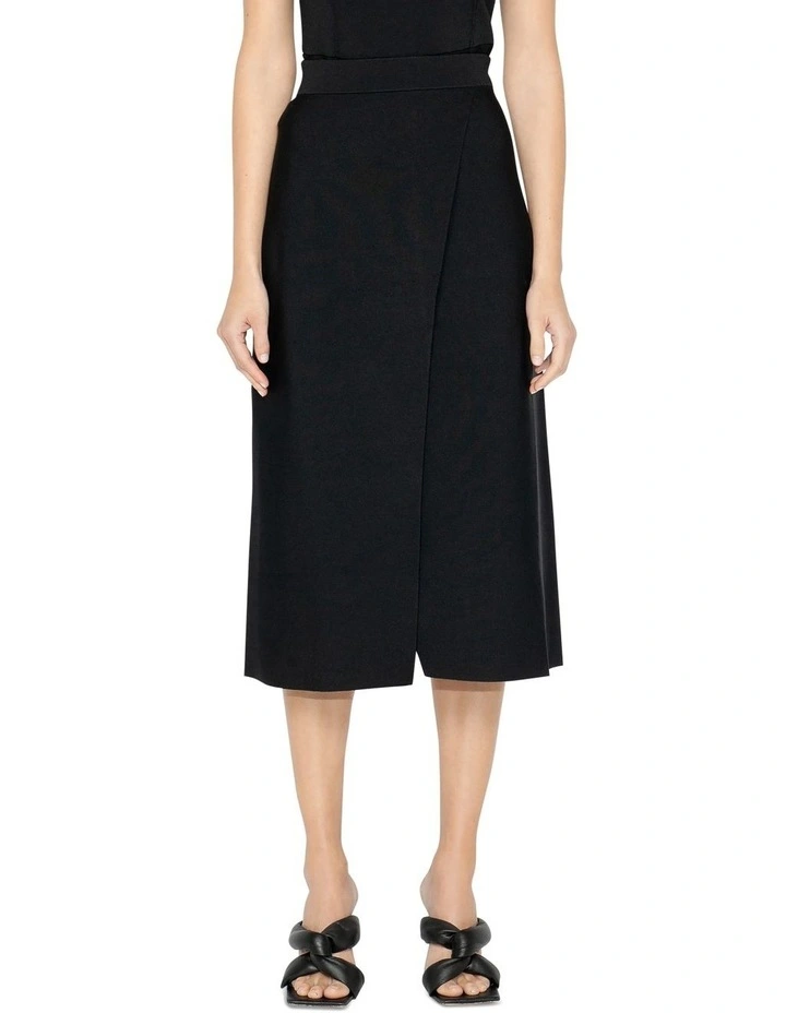 Best Pirce 𧨠Cue Double Faced Wrap Knit π Skirt In Black π― - Image 3