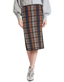 Brand new π Sass & Bide Check Mate Knit Pencil π Skirt In Multi π