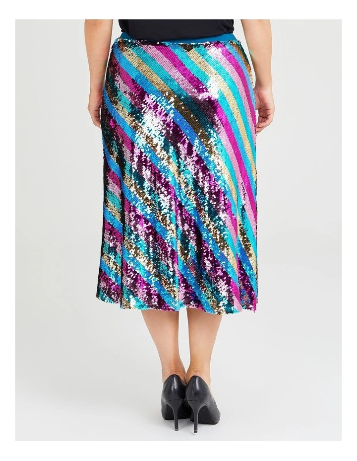 Buy π Taking Shape Rainbow Sequin π Skirt In Multi β - Image 2