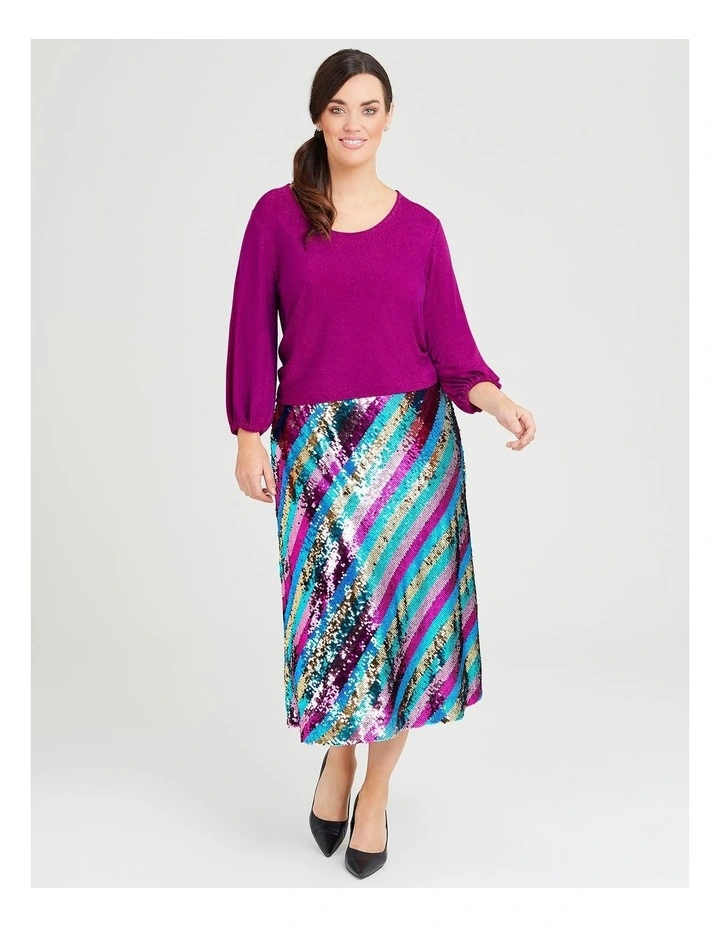 Buy π Taking Shape Rainbow Sequin π Skirt In Multi β - Image 4