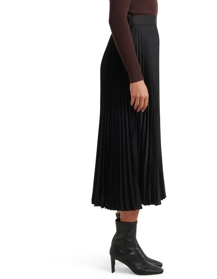 Deals π Forever New Ester Satin Pleated π Skirt In Black π - Image 3