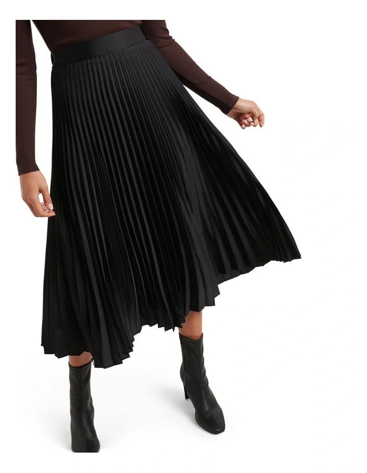 Deals π Forever New Ester Satin Pleated π Skirt In Black π - Image 4
