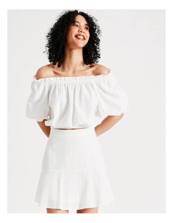 Coupon 𧨠Vero Moda Toni High Waisted Cotton π Skirt In Snow White π - Image 4