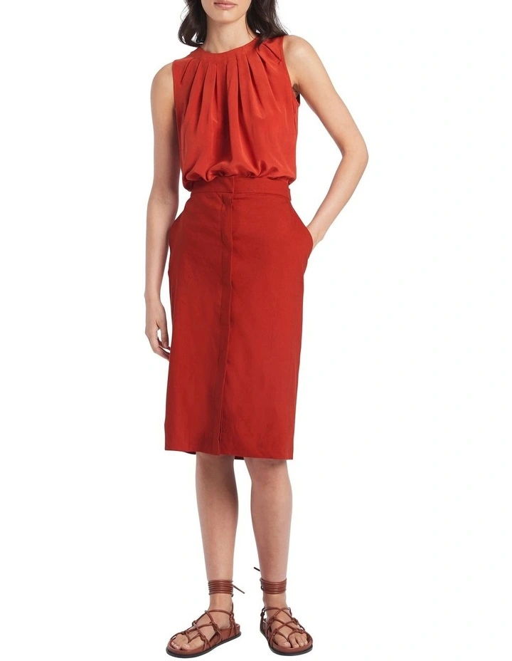 Best Pirce π David Lawrence Larsa Pencil π Skirt Red π - Image 2