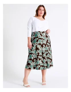 Deals β¨ Basque Satin Bias Midi π Skirt In Multi βοΈ