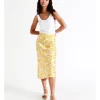 Promo ⌛ Piper Viscose Satin Slip 👗 Skirt In Yellow 😉