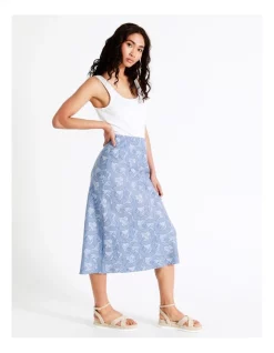 Top 10 β Piper European Linen Blend Slip π Skirt In Blue π
