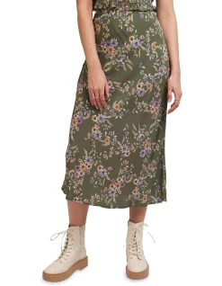 Best Sale ✨ All About Eve Audrey Floral Midi 👗 Skirt Green 🧨