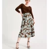 Outlet 🛒 Basque Satin Bias Midi 👗 Skirt In Multi ⌛