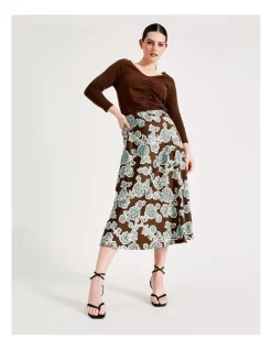 Outlet π Basque Satin Bias Midi π Skirt In Multi β