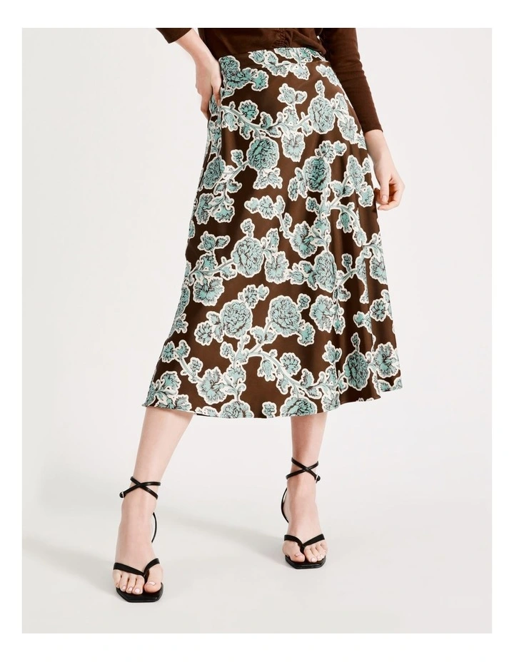 Outlet π Basque Satin Bias Midi π Skirt In Multi β - Image 2