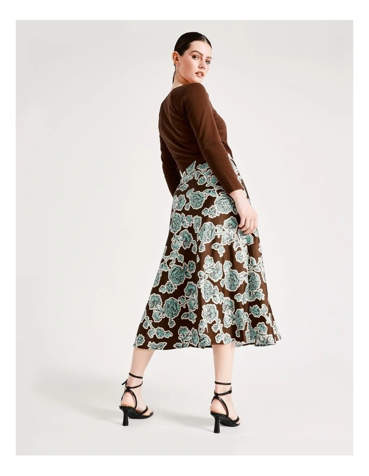 Outlet π Basque Satin Bias Midi π Skirt In Multi β - Image 5