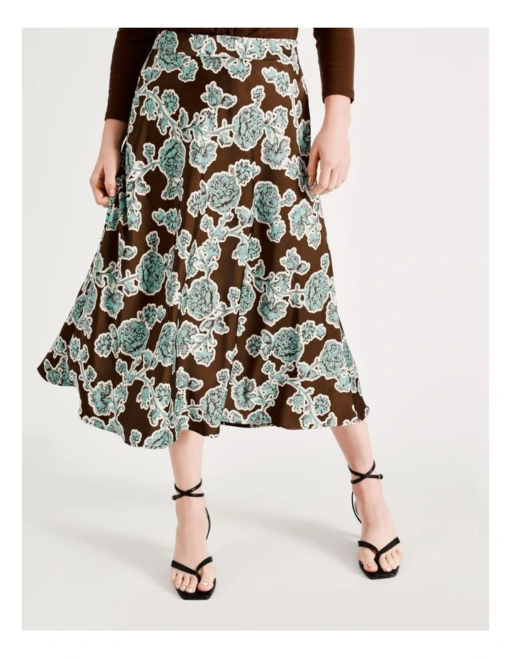 Outlet π Basque Satin Bias Midi π Skirt In Multi β - Image 6