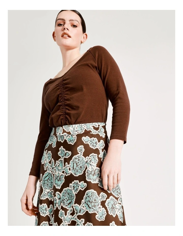 Outlet π Basque Satin Bias Midi π Skirt In Multi β - Image 7