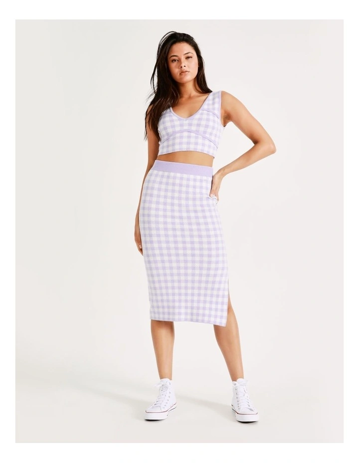 Top 10 π Miss Shop Gingham π Skirt Co-Ord In Lavender Mist π