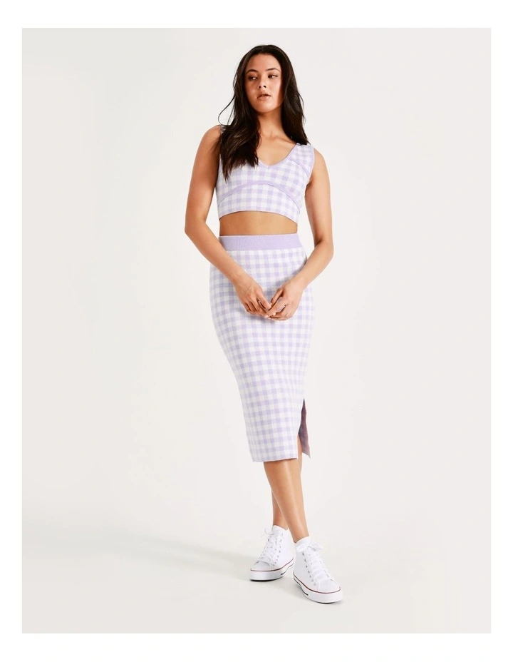 Top 10 π Miss Shop Gingham π Skirt Co-Ord In Lavender Mist π - Image 4