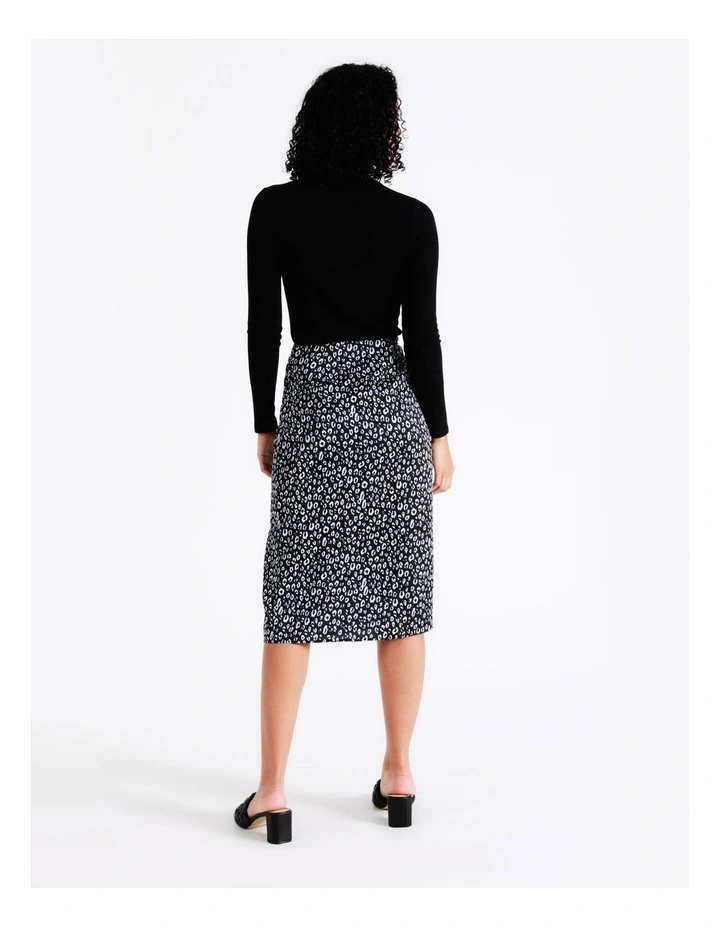 Wholesale π Miss Shop Printed Ruched Satin Midi π Skirt In Abstract Animal π - Image 6