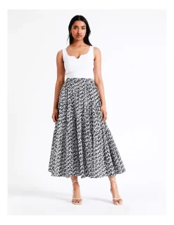 Cheapest π Basque Tiered Midi π Skirt In Assorted π―