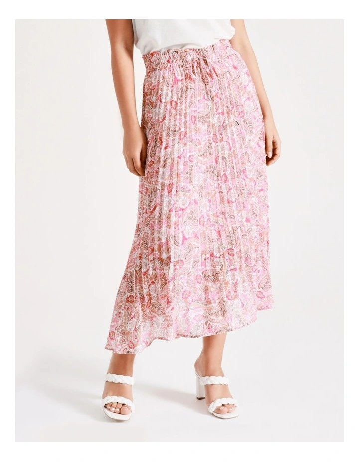 Promo π Tokito Pleated Recycled Midi π Skirt In Pink π - Image 2