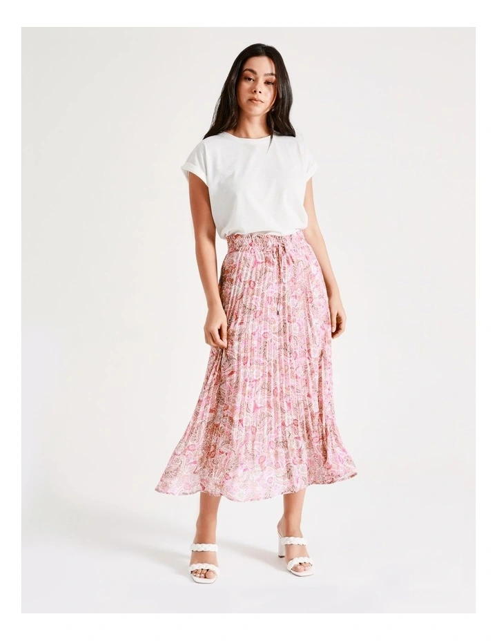 Promo π Tokito Pleated Recycled Midi π Skirt In Pink π - Image 3