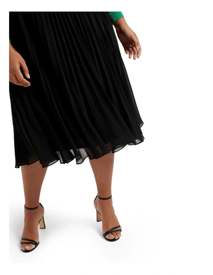 Cheapest π― Forever New Curve Harper Pleated Midi π Skirt In Black π€© - Image 4