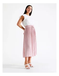 Cheap π― Tokito Elasticated Waist Recycled Crinkle Satin Midi π Skirt In Blush π