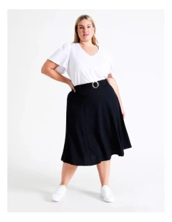 Outlet π€© Tokito Textured Belt Detail Recycled Midi π Skirt In Navy π₯