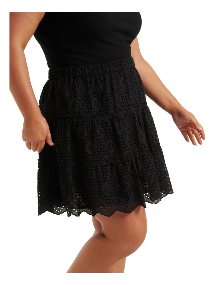 Brand new π Forever New Curve Arabella Broidery Mini π Skirt In Black π - Image 3