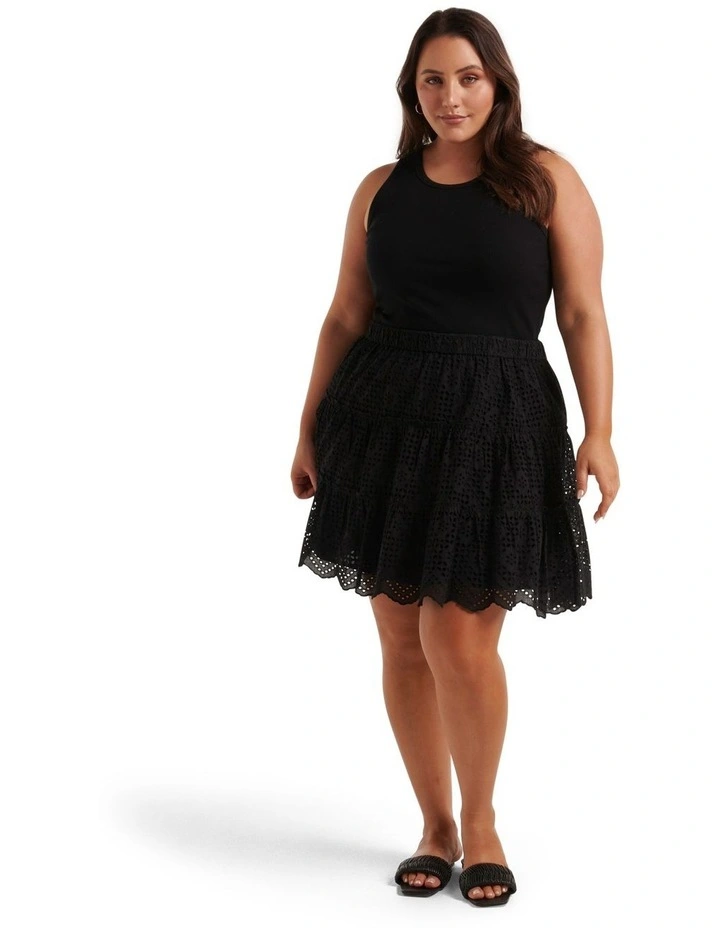 Brand new π Forever New Curve Arabella Broidery Mini π Skirt In Black π - Image 5