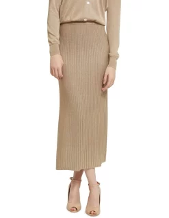 Wholesale 🔥 Oxford Estelle Rib Lurex Knitted 👗 Skirt Mink 💯