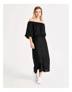 Brand new βοΈ Piper European Linen Blend Slip π Skirt In Black π―