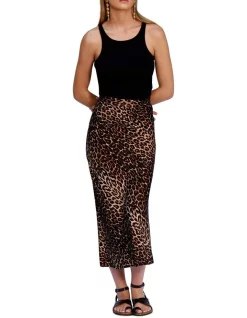 Top 10 🤩 MLM Label Kingdom Slip Midi 👗 Skirt In Leopard Print ✔️