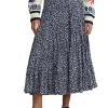 Wholesale 🎉 Polo Ralph Lauren Floral Tiered Midi 👗 Skirt In Blue ✨