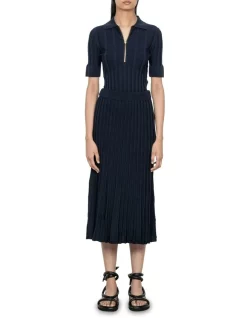 Best reviews of 👍 Veronika Maine Pleated Knit 👗 Skirt In Ink Blue 👏