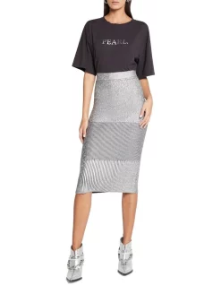 Buy ❤️ Sass & Bide Wild Eyed Girl Bodycon Fit 👗 Skirt Holographic Silver 🎁