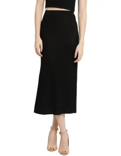 Budget 🥰 Oxford Estelle Rib Lurex Knitted 👗 Skirt Black 🥰