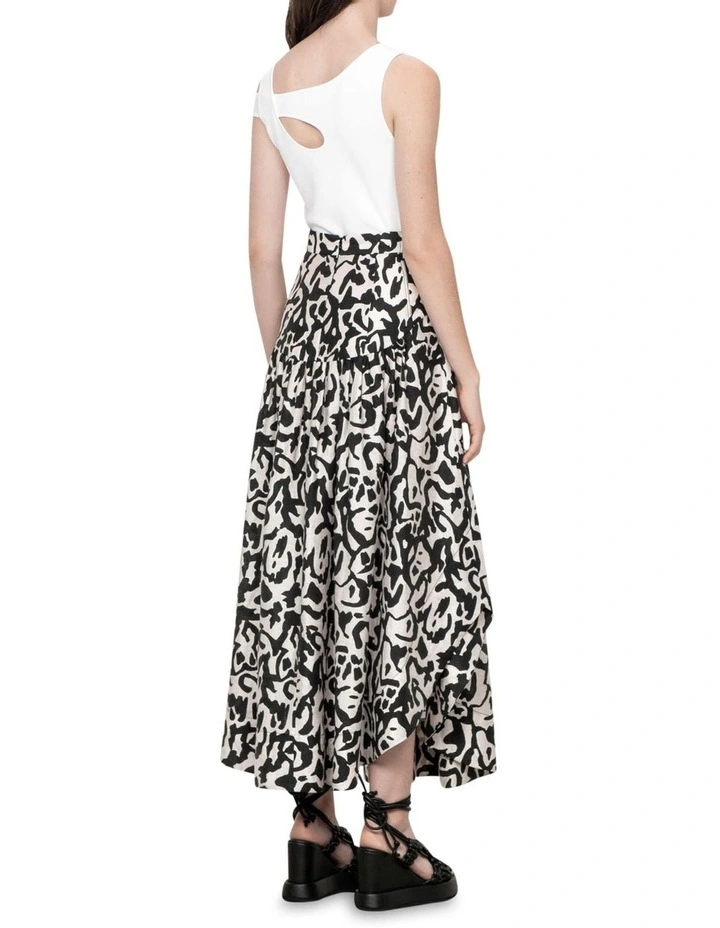 Outlet π Veronika Maine Expressionist Midi π Skirt In Black/Stone 𧨠- Image 2