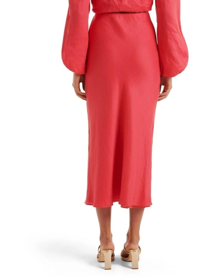 Cheap π Forever New Molly Linen Bias Midi π Skirt In Raspberry Pink π - Image 2